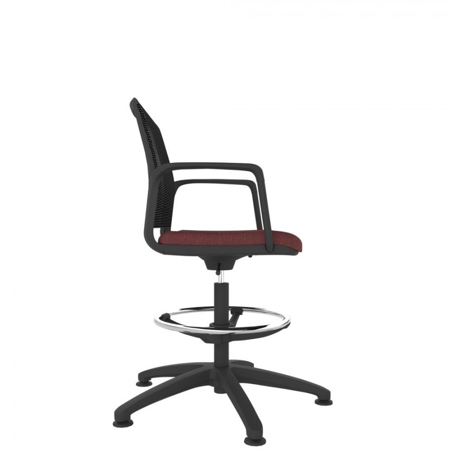 Black Shell Mesh Back Draughtsman Task Chair