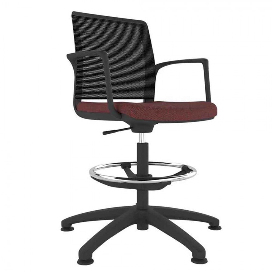 Black Shell Mesh Back Draughtsman Task Chair