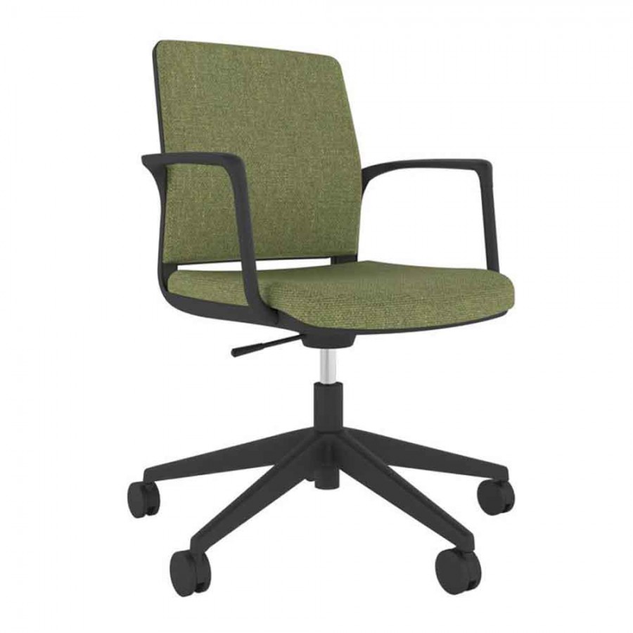 Black Shell Upholstered Back Task Chair