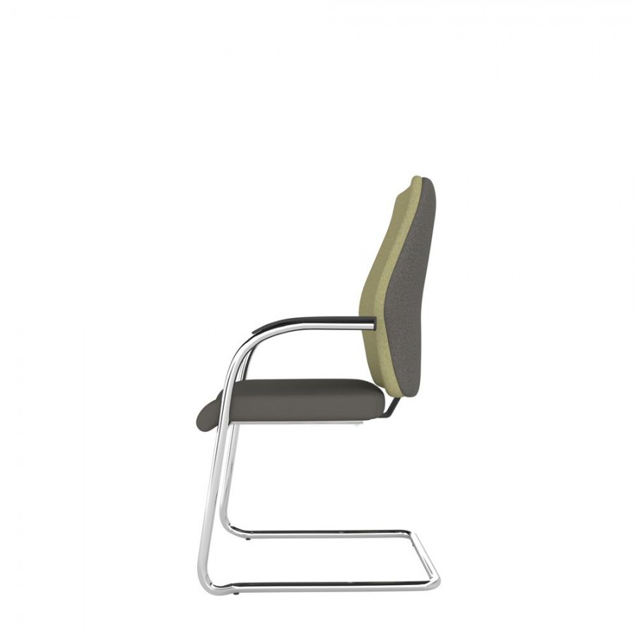 Zest Upholstered Seat And Back With Chrome Cantilever Chair