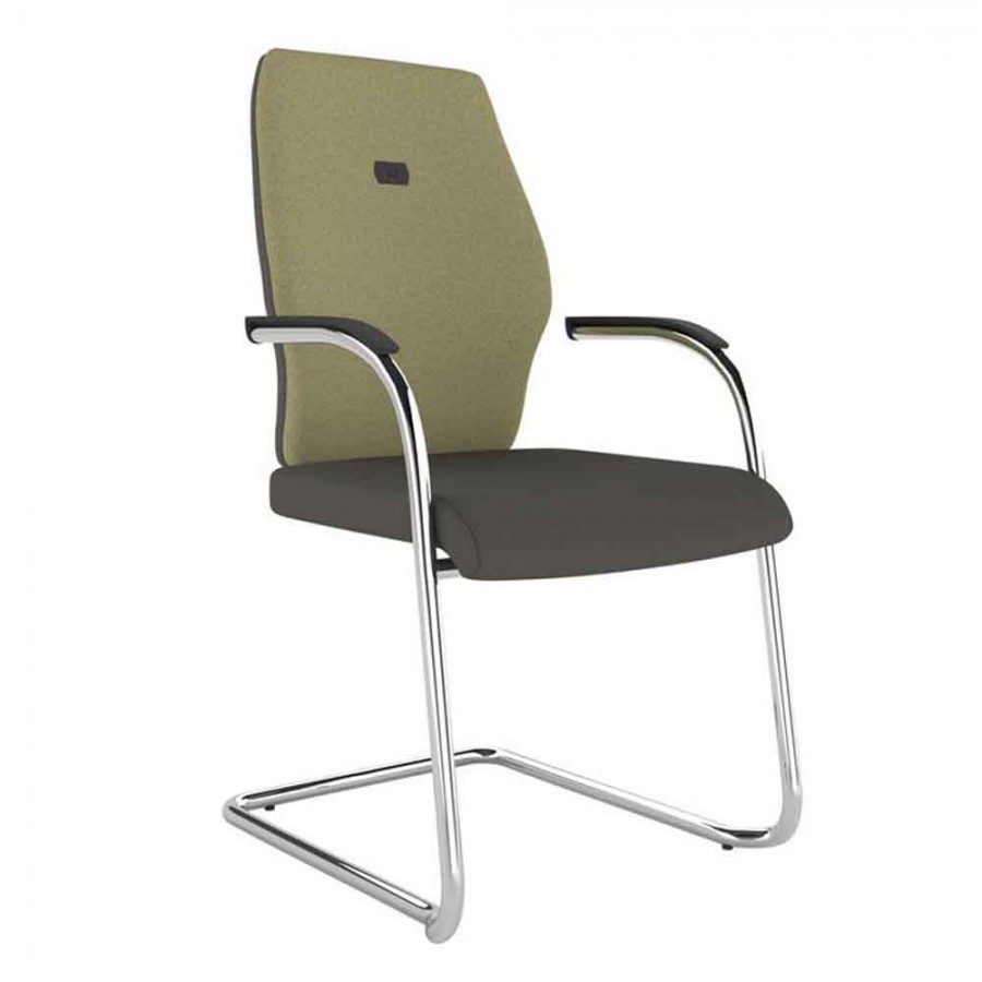 Zest Upholstered Seat And Back With Chrome Cantilever Chair