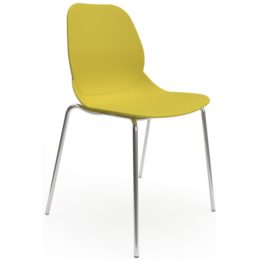 Coco Plastic Shell Chair with 4 Chrome Legs