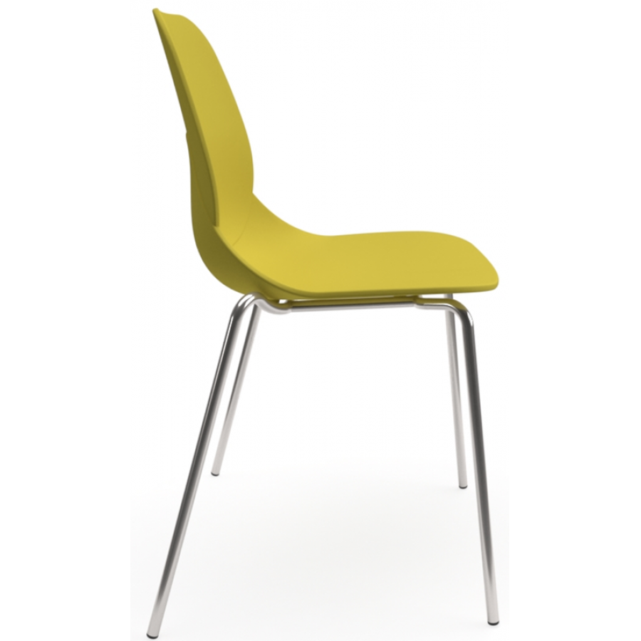 Coco Plastic Shell Chair with 4 Chrome Legs