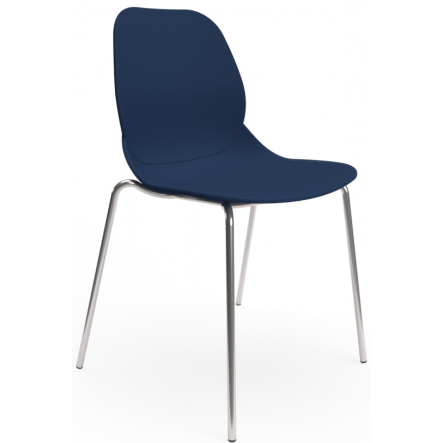 Coco Plastic Shell Chair with 4 Chrome Legs