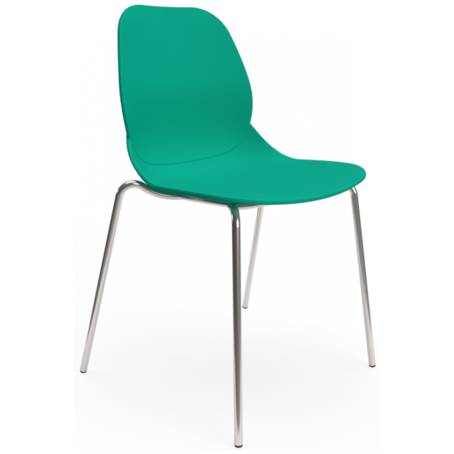 Coco Plastic Shell Chair with 4 Chrome Legs