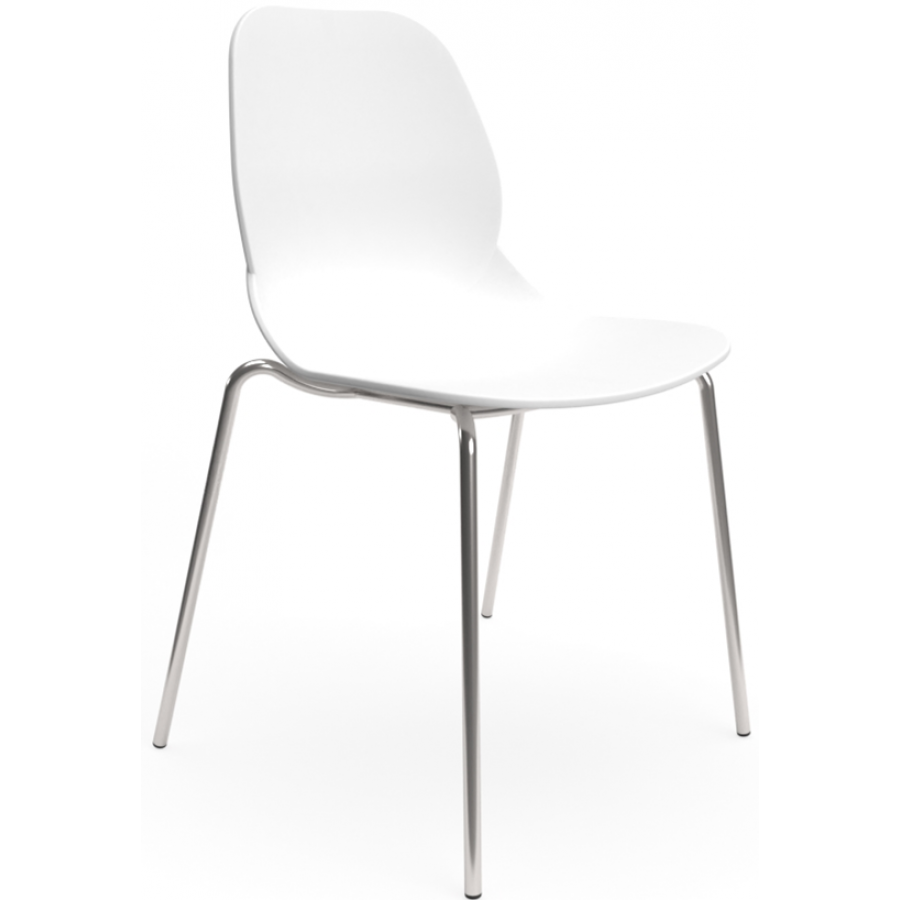 Coco Plastic Shell Chair with 4 Chrome Legs