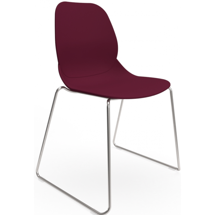 Coco Plastic Shell Chair with Chrome Skid Frame