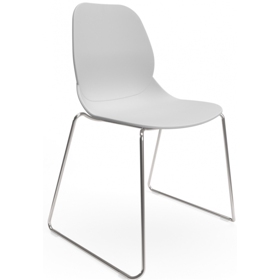 Coco Plastic Shell Chair with Chrome Skid Frame