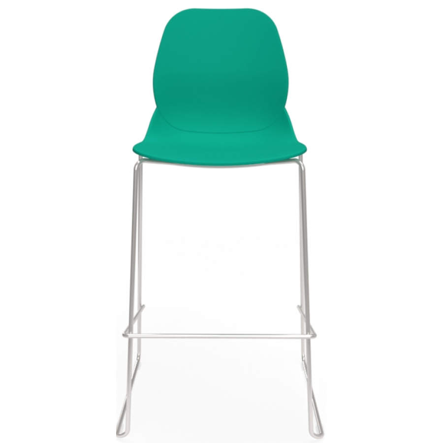 Coco Plastic Shell Chair with High Chrome Skid Frame