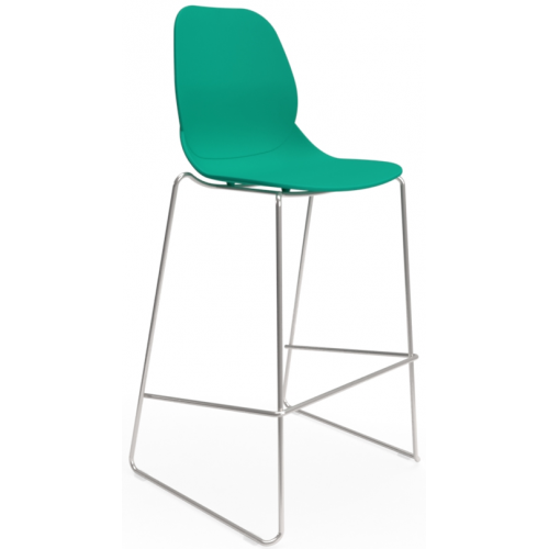 Coco Plastic Shell Chair with High Chrome Skid Frame