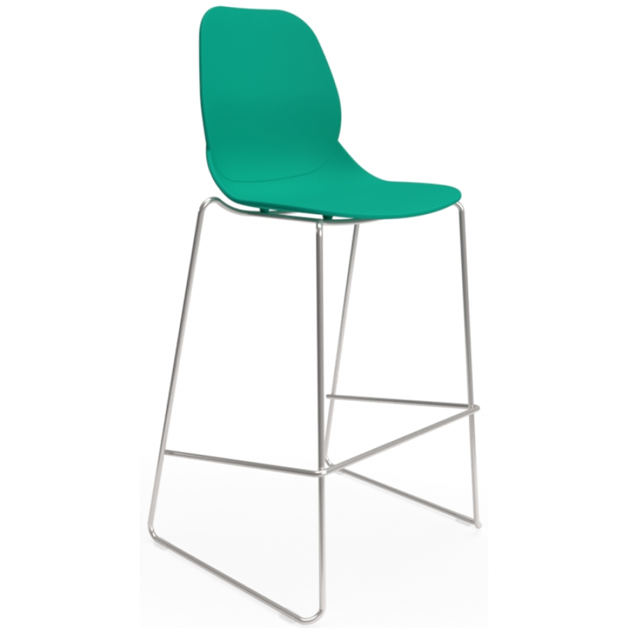 Coco Plastic Shell Chair with High Chrome Skid Frame