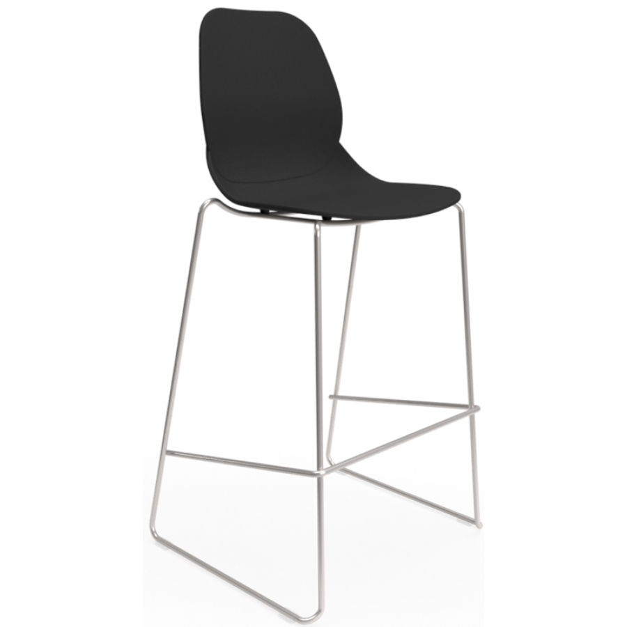 Coco Plastic Shell Chair with High Chrome Skid Frame