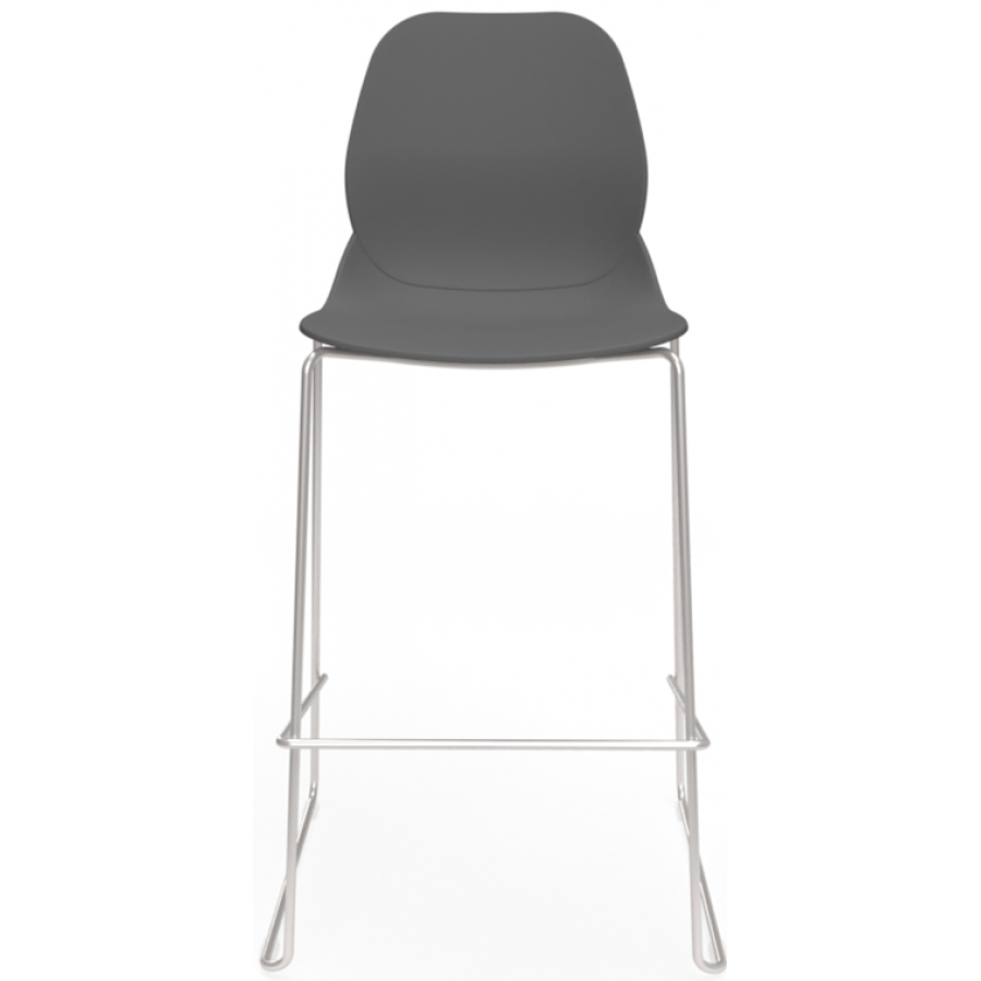 Coco Plastic Shell Chair with High Chrome Skid Frame