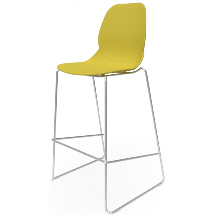 Coco Plastic Shell Chair with High Chrome Skid Frame