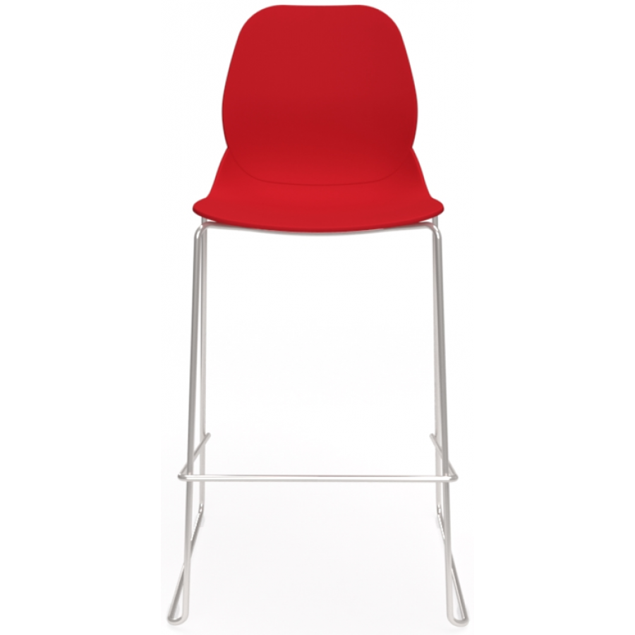 Coco Plastic Shell Chair with High Chrome Skid Frame