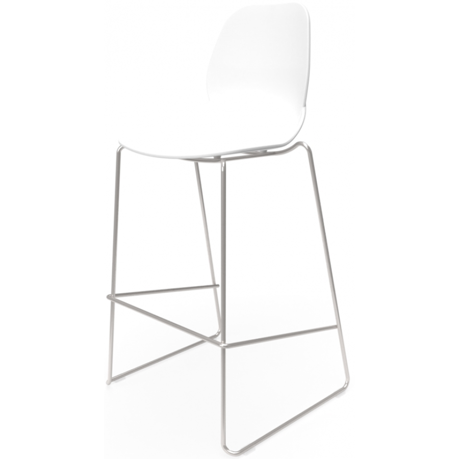 Coco Plastic Shell Chair with High Chrome Skid Frame