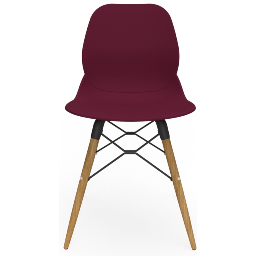 Coco Plastic Shell Chair with Wooden 4 leg Eiffel Frame