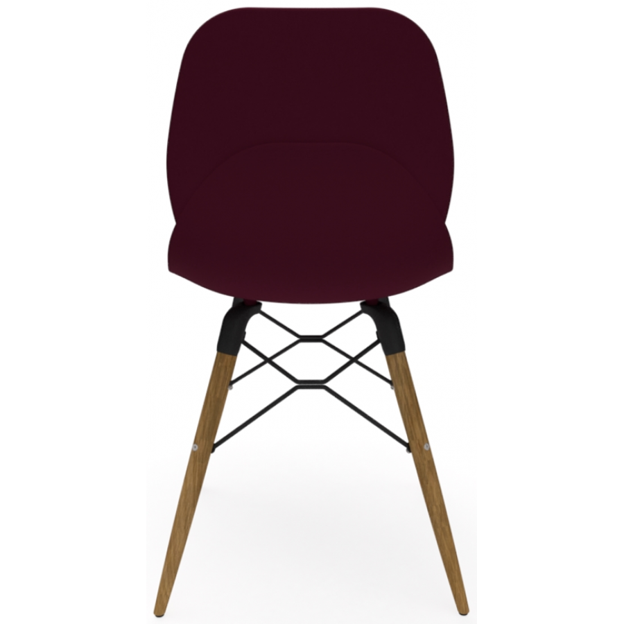 Coco Plastic Shell Chair with Wooden 4 leg Eiffel Frame