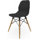 Coco Plastic Shell Chair with Wooden 4 leg Eiffel Frame