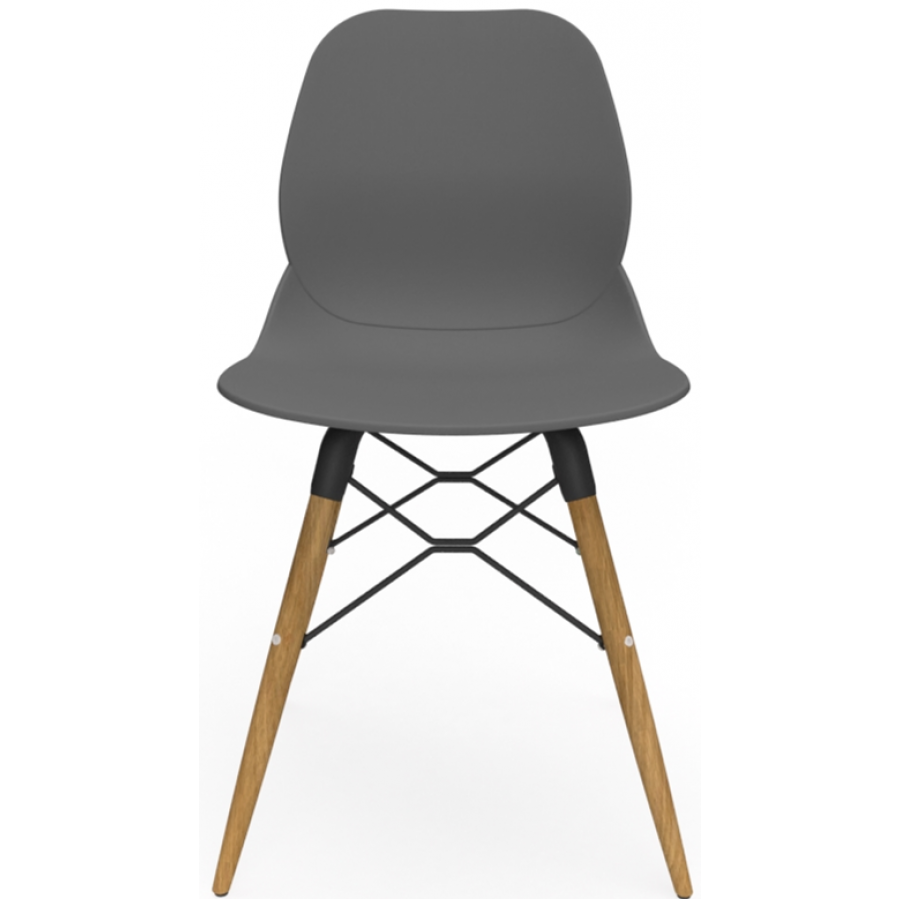 Coco Plastic Shell Chair with Wooden 4 leg Eiffel Frame