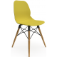 Coco Plastic Shell Chair with Wooden 4 leg Eiffel Frame