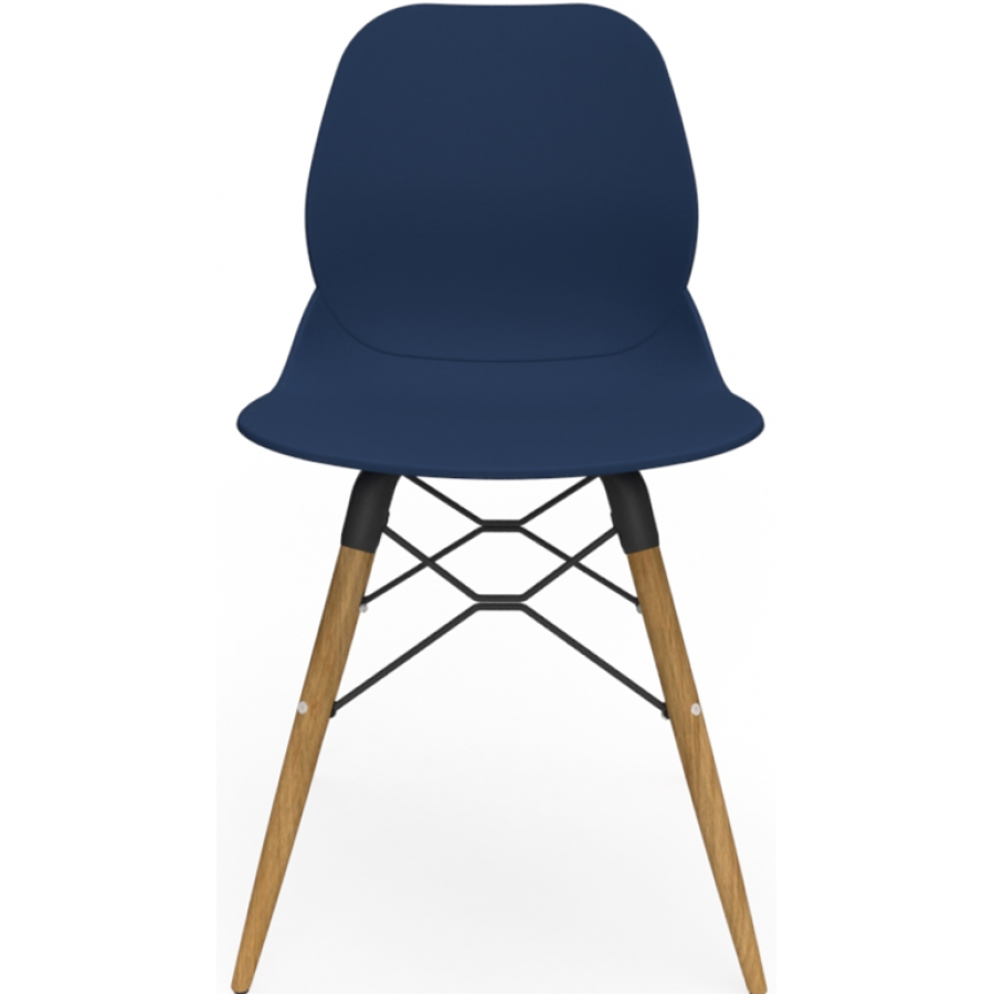 Coco Plastic Shell Chair with Wooden 4 leg Eiffel Frame