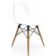 Coco Plastic Shell Chair with Wooden 4 leg Eiffel Frame