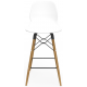 Coco Plastic Shell High Stool with Wooden 4 Leg Eiffel Frame