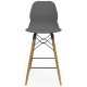 Coco Plastic Shell High Stool with Wooden 4 Leg Eiffel Frame