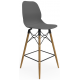 Coco Plastic Shell High Stool with Wooden 4 Leg Eiffel Frame