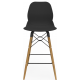 Coco Plastic Shell High Stool with Wooden 4 Leg Eiffel Frame