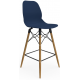 Coco Plastic Shell High Stool with Wooden 4 Leg Eiffel Frame