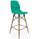 Coco Plastic Shell High Stool with Wooden 4 Leg Eiffel Frame