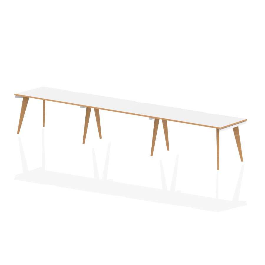 Oslo Single Wood Frame Bench Desk (3 pod)