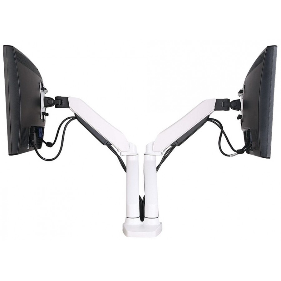 Gas Spring Twin Monitor Arm Stand with Clamp and Mount