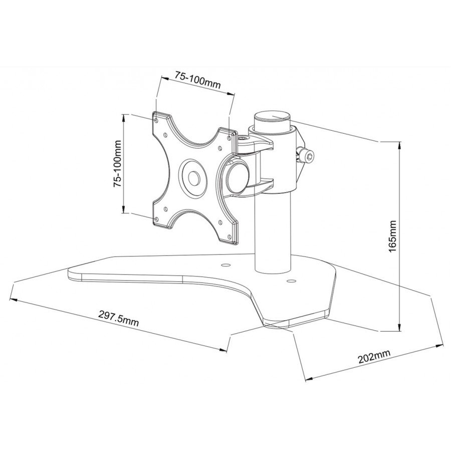 Single LCS LED Monitor Arm Stand