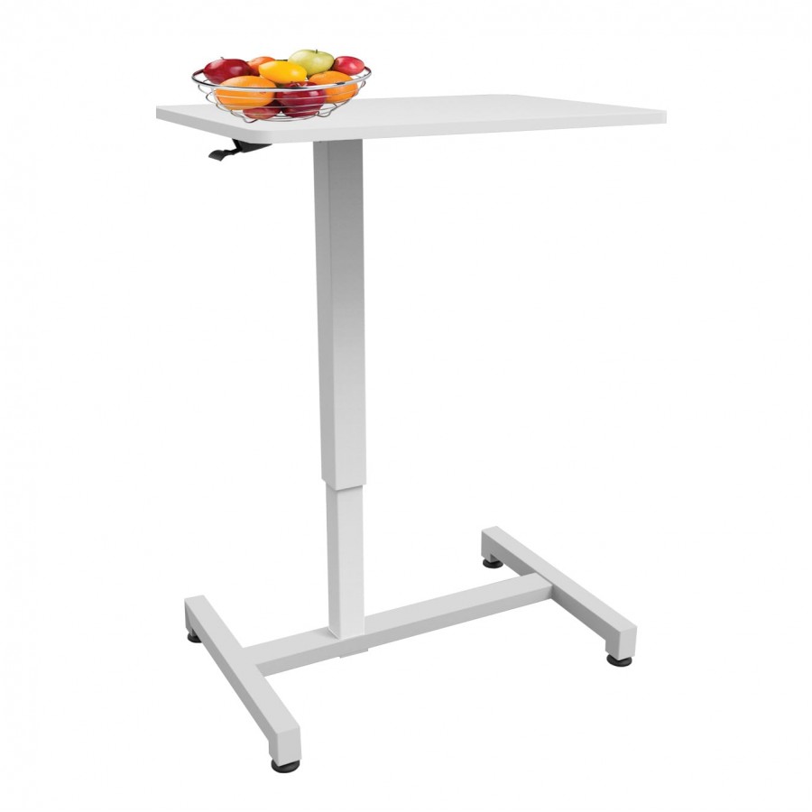 GBT05 Gas Spring Height Adjustable Over-bed Table 74-114 cm White