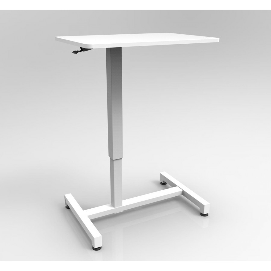 GBT05 Gas Spring Height Adjustable Over-bed Table 74-114 cm White