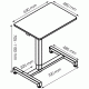 GBT05 Gas Spring Height Adjustable Over-bed Table 74-114 cm White