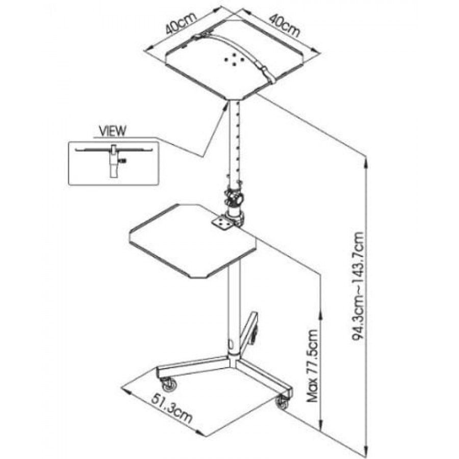 Allcam Projector Trolley Floor Stand Series