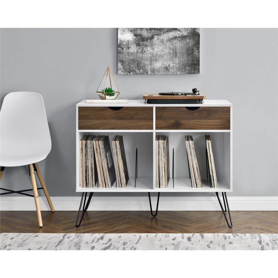 Novogratz Concord Turntable Stand With Drawers