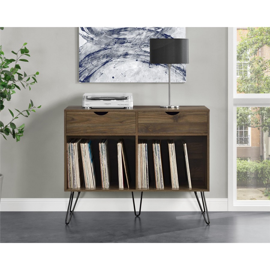 Novogratz Concord Turntable Stand With Drawers