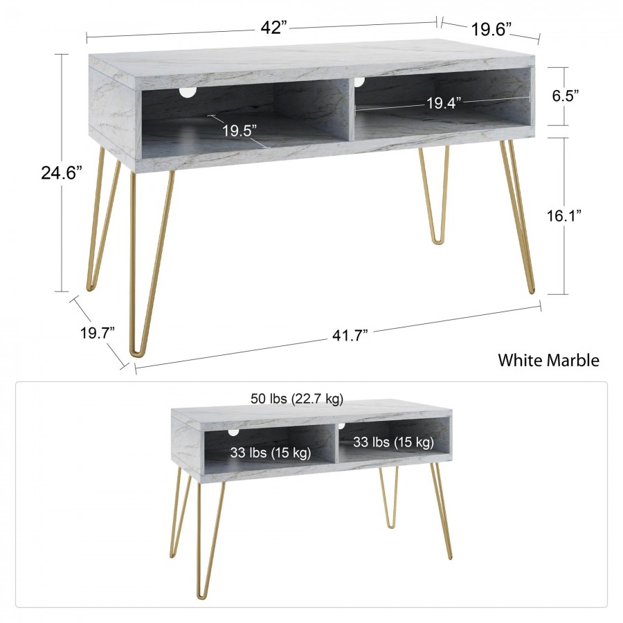 Novogratz Athena Free Standing Marble Effect TV Stand