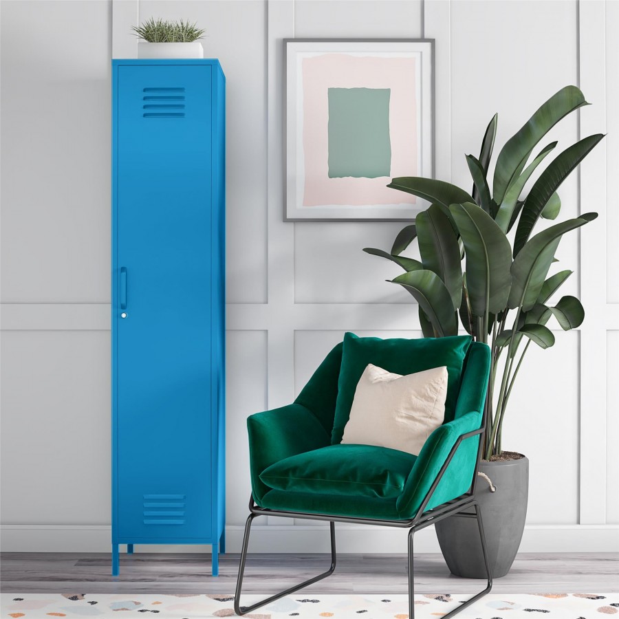 NOVOGRATZ (UK) Cache Single Metal Locker Storage Cabinet Blue