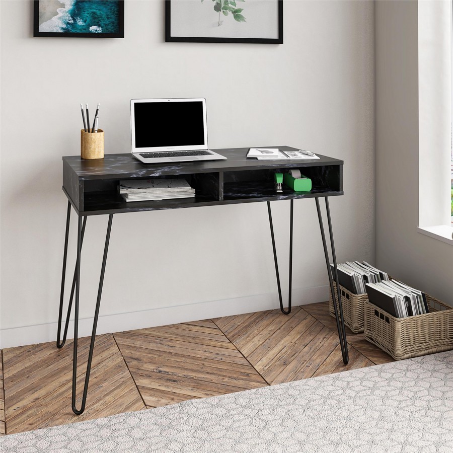 Novogratz Marble Effect Athena Desk With Storage