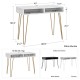 Novogratz Marble Effect Athena Desk With Storage