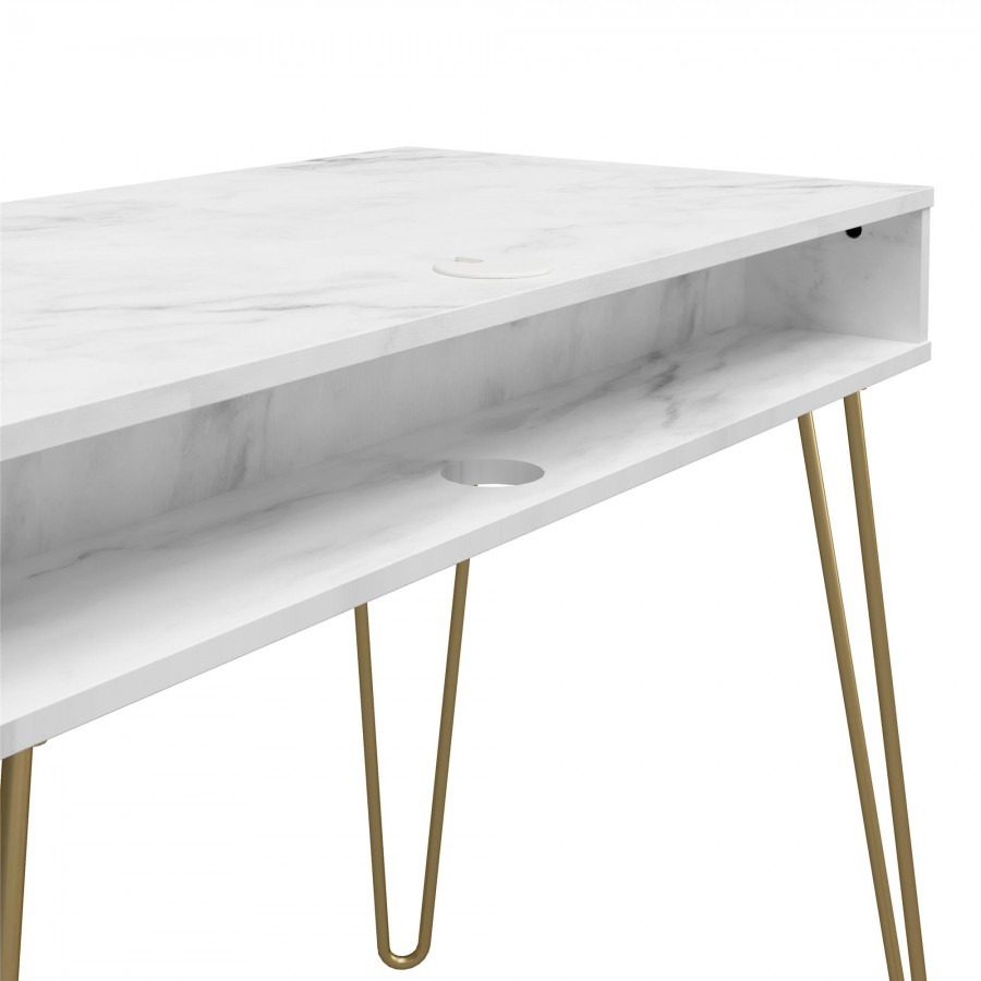 Novogratz Marble Effect Athena Desk With Storage