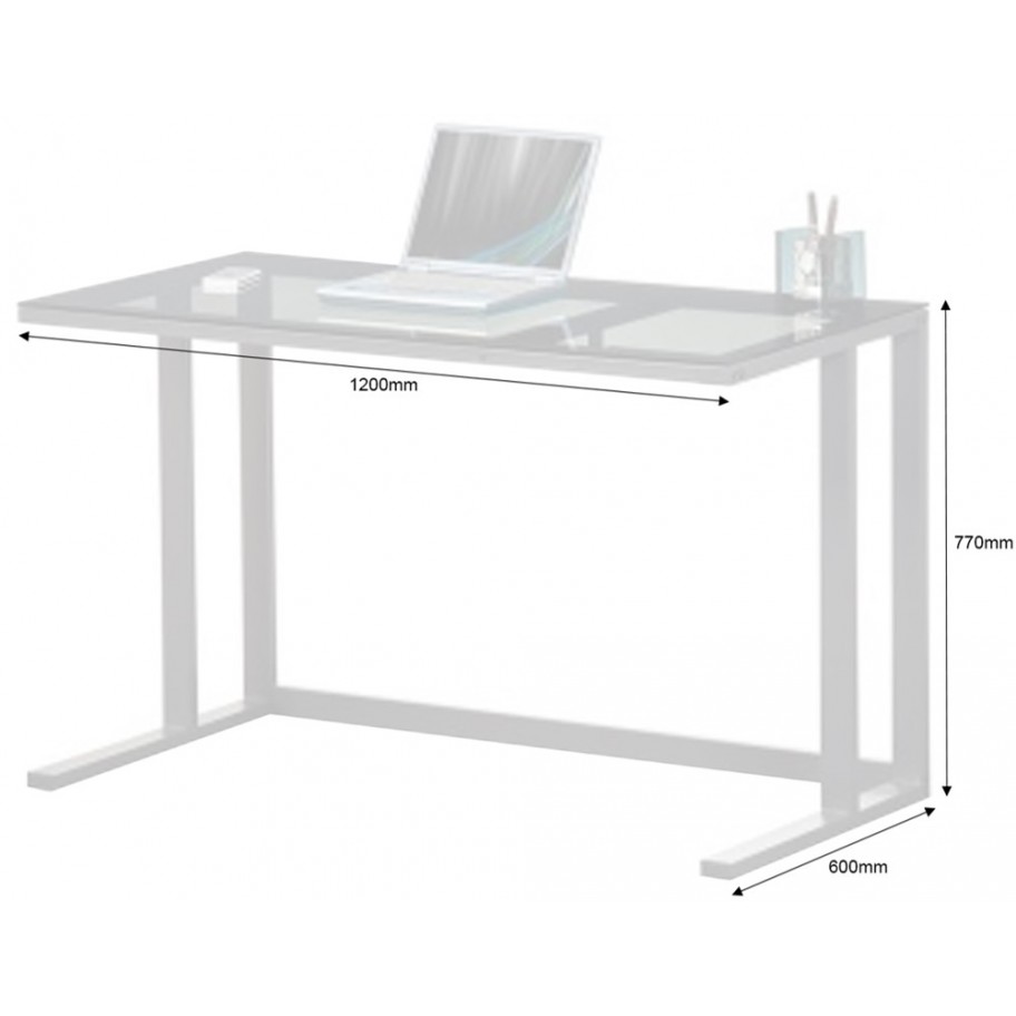 Air Desk Black Frame With Smoked Glass