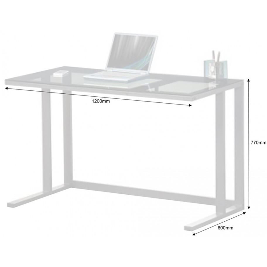 Air Black Frame Smoked Glass Desk