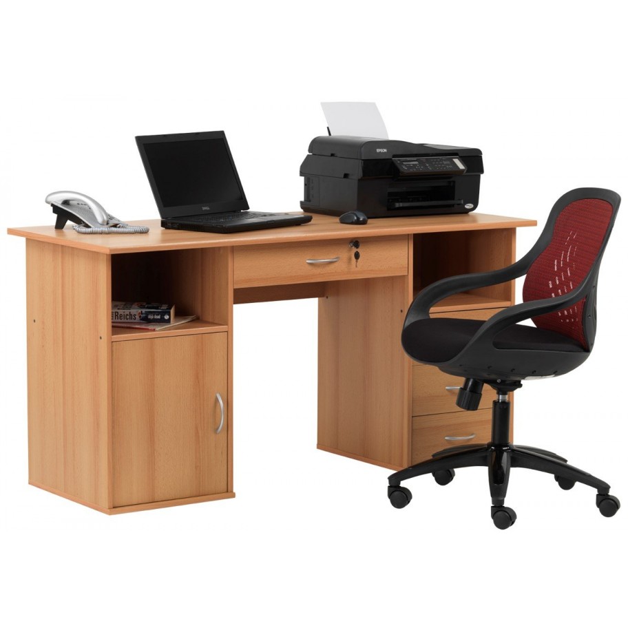 Dallas Beech Effect Home Office Desk